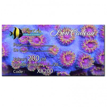 Récif'All-Geschenkgutschein - CHF 200.- Récif'All-Geschenkgutschein - CHF 200.-