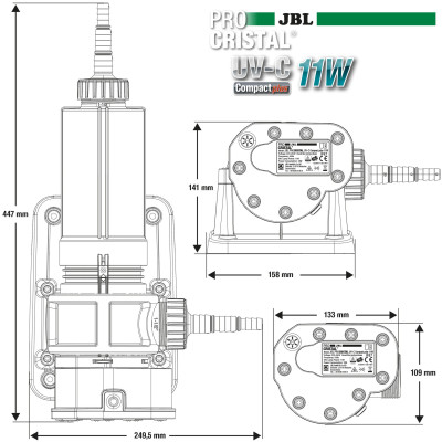 JBL ProCristal UV-C Compact Plus 11W- Stérilisateur pour aquarium de 200 à 800 L JBL ProCristal UV-C Compact Plus 11W- Stérilisateur pour aquarium de 200 à 800 L