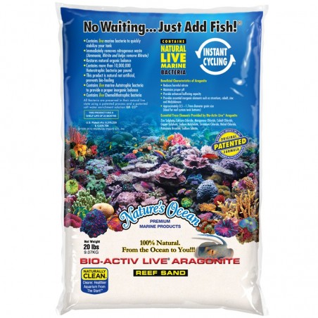 Nature's Ocean White Reef Sand 9,07 kg- Sable vivant pour aquarium