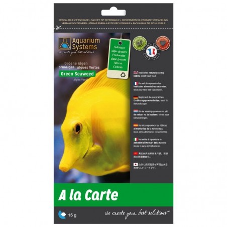 AQUARIUM SYSTEMS Nourriture A la carte Green Seaweed 15gr