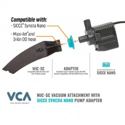 VCA Aspirateur plat MJ avec adaptateur SICCE Nano