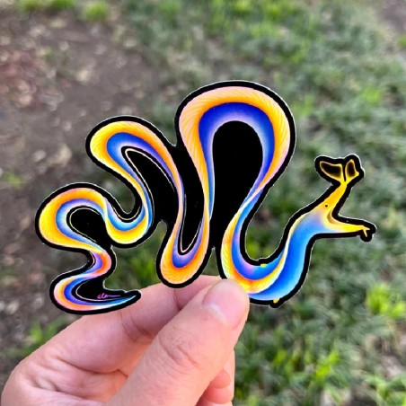 LAZY COFFEE DESIGN Blue Ribbon Eel Sticker / Holographic - Autocollant