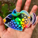 LAZY COFFEE DESIGN Clown triggerfish Sticker / Holographic - Autocollant