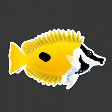 LAZY COFFEE DESIGN Foxface fish Sticker - Autocollant