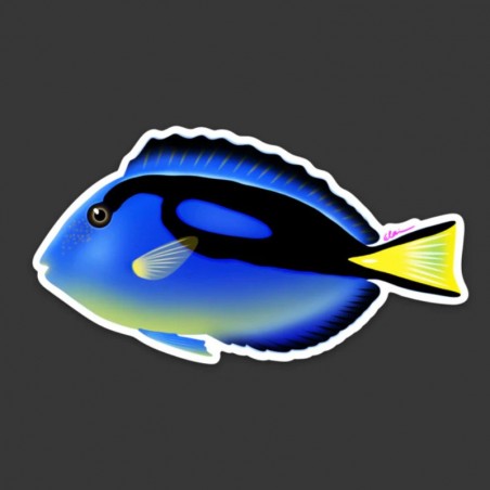 LAZY COFFEE DESIGN Blue Hippo Tang Sticker Sticker - Autocollant